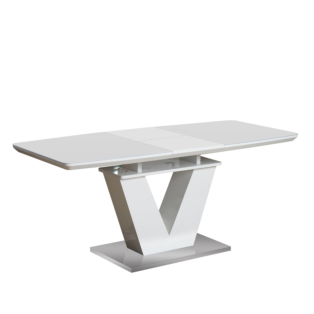 Trpezarijski sto Krakow MDF Beli visoki sjaj 1400(1800)x800x750 mm