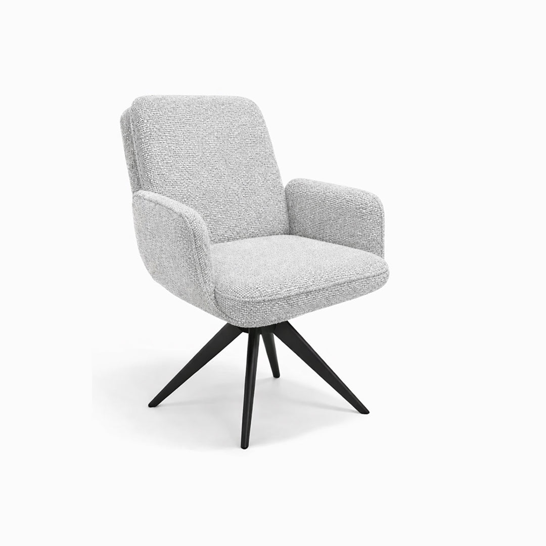 Trpezarijska stolica Julieta Siva- Crne noge 485x420x950mm