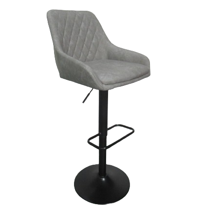 Barska stolica Glamur Svetlo siva/Crna metalna baza 620158, 480x510x890(1100)mm