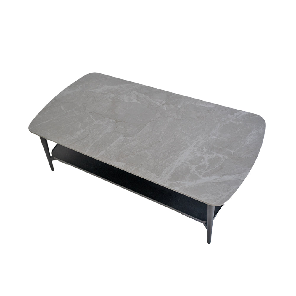 Klub sto C2651 Hermes Siva keramicka ploca -Crne metalne noge