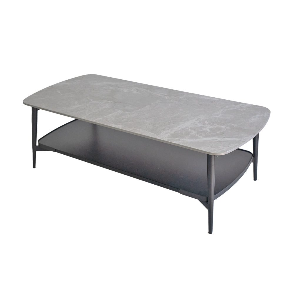 Klub sto C2651 Hermes Siva keramicka ploca -Crne metalne noge