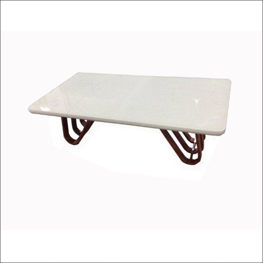 Klub sto C2100L Medijapan krem / krem staklo,braon noge 1300x700x395 mm