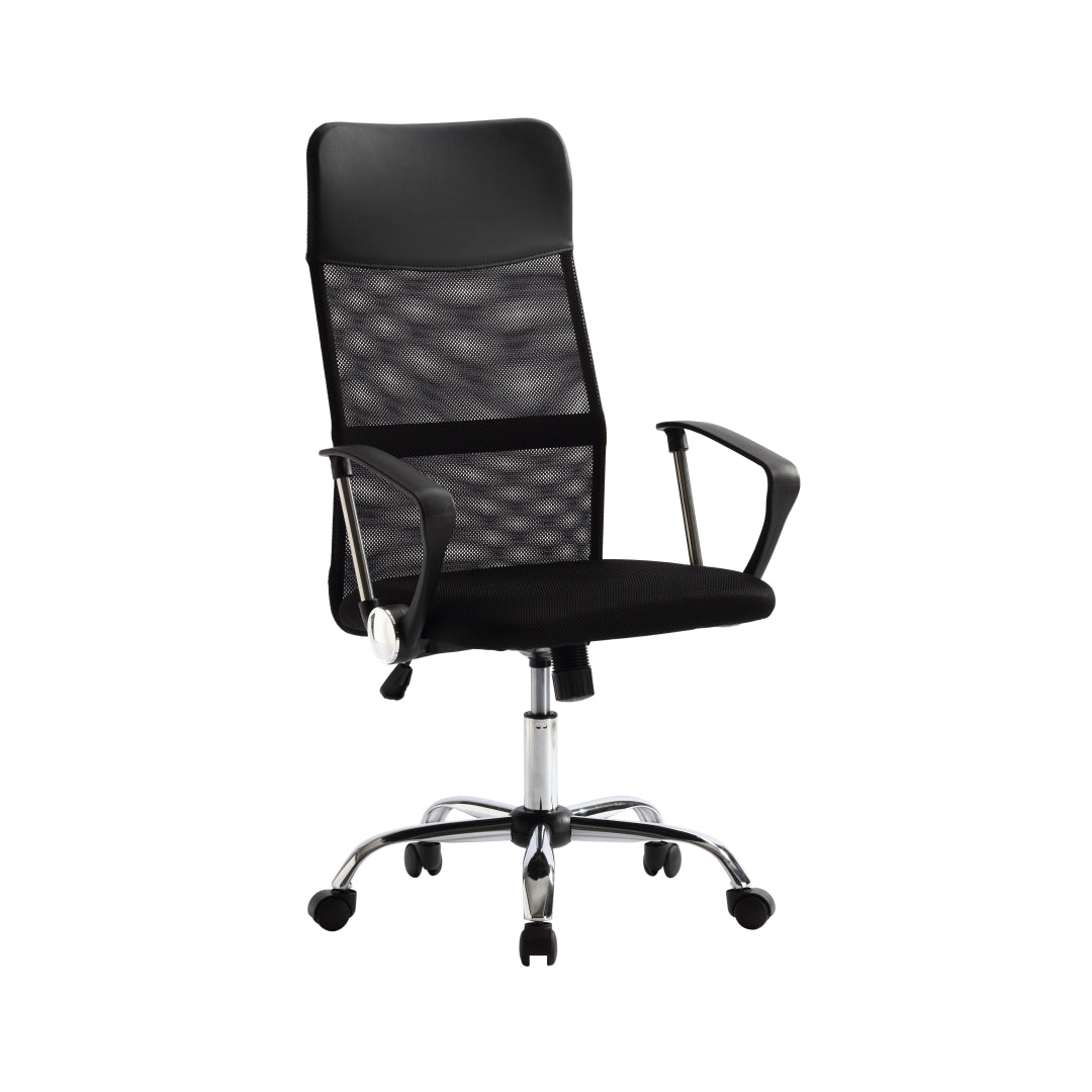 Kancelarijska fotelja 857 Crni mesh/Eko koza 630x590x1100(1210) mm