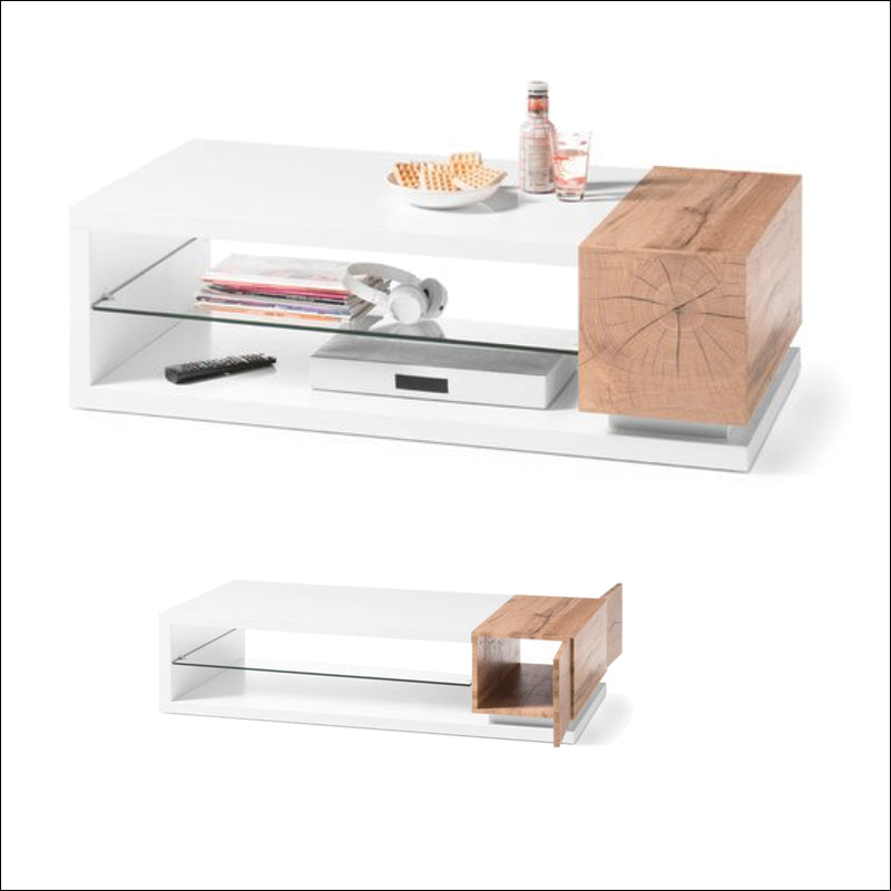 Klub sto CT-891 Belo visoki sjaj/Staklo