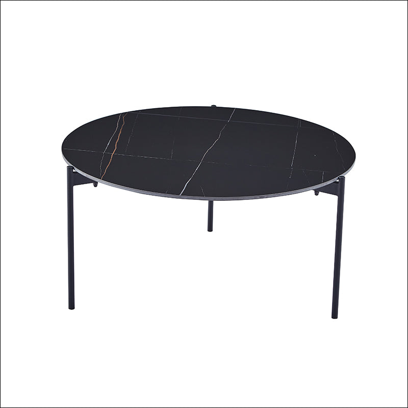 Klub sto Moriz 2 Crna keramicka ploca/Crne noge 900x450 mm
