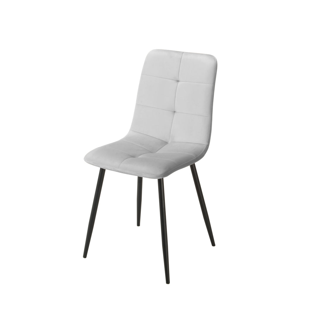 Trpezarijska stolica 1225 Siva/Metalne crne noge 425x390x920mm