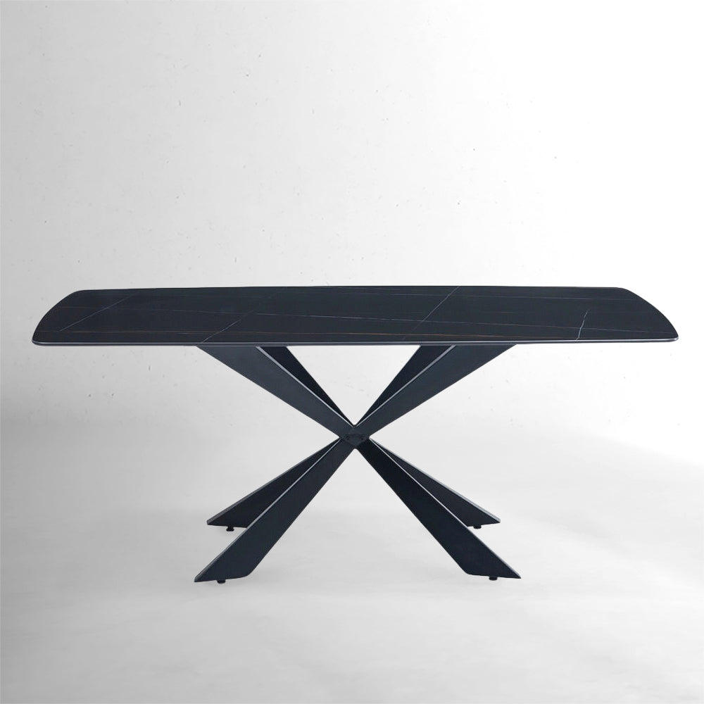 Trpezarijski sto 2311 Crna keramicka ploca/Metalne crne noge 1600x900x760 mm
