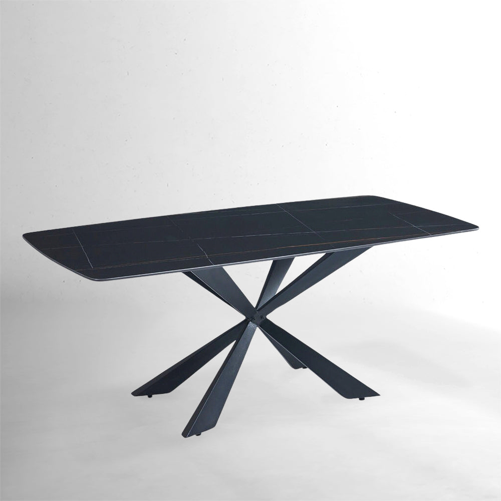 Trpezarijski sto 2311 Crna keramicka ploca/Metalne crne noge 1600x900x760 mm