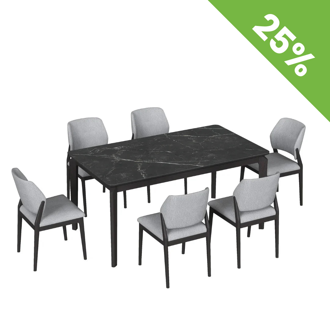 Trpezarijski sto A2578 Šekspir Crna ker.ploca/Crne drv.noge, 760x895x1600 mm