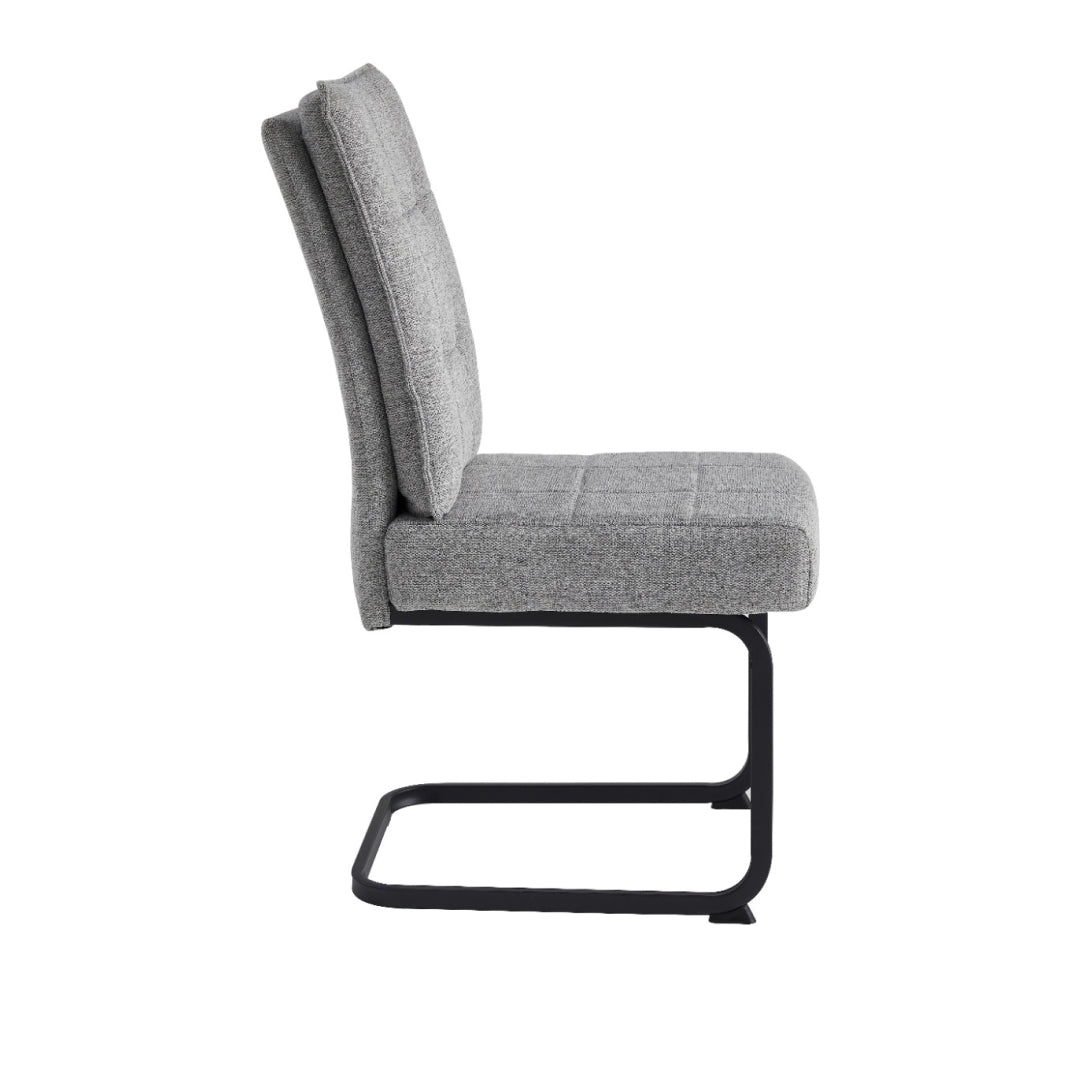 Trpezarijska stolica Molde Siva/Crne metalne noge 575x455x850