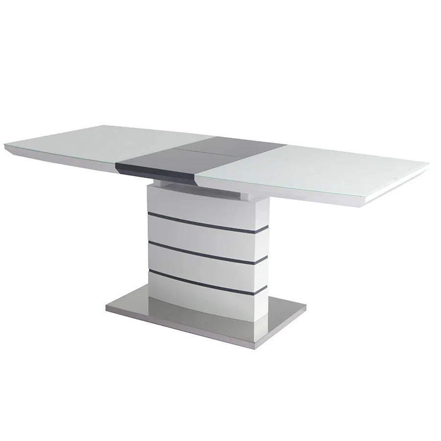 Trpezarijski sto DT122 Medijapan beli vis.sjaj 1400(1800)x800x750 mm