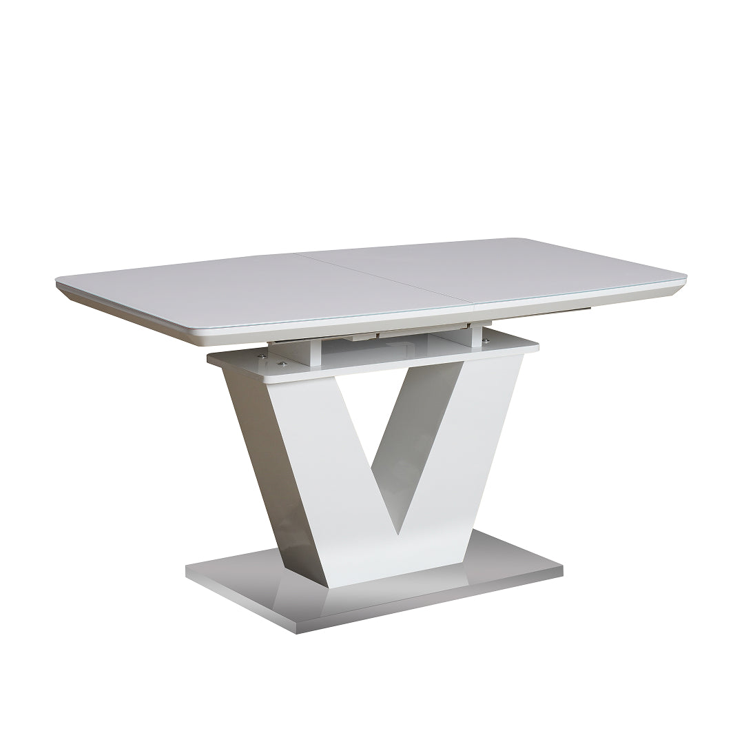 Trpezarijski sto Krakow MDF Beli visoki sjaj 1400(1800)x800x750 mm
