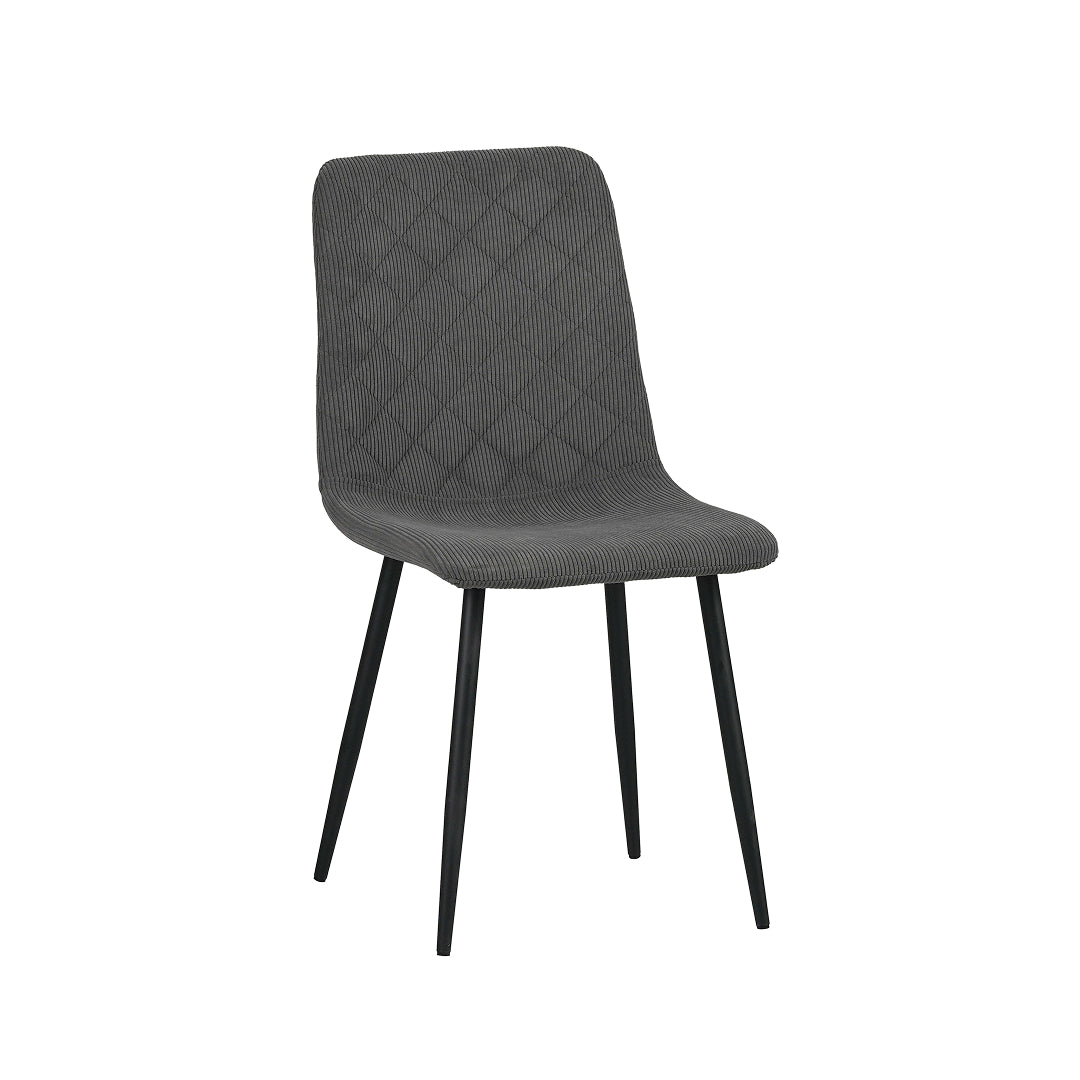 Trpezarijska stolica Vienna Tamno Siva Crne mat noge 445x400x885mm