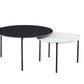 Klub sto CT 6014 Set, Crna i bela keramička ploča /Crne metalne noge 800x450+60x400mm