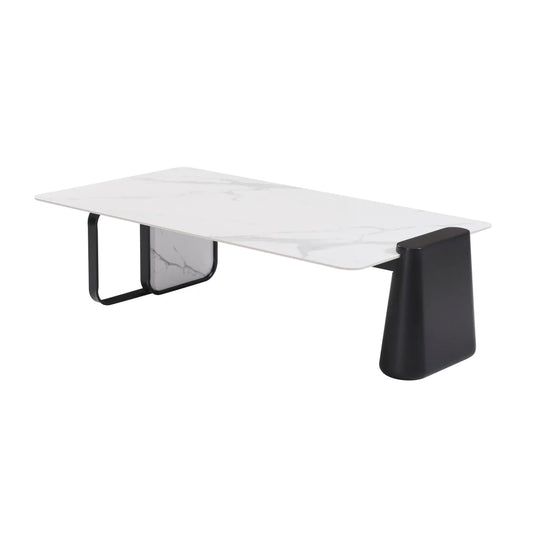 Klub sto 2325 Bela Keramička ploča/Crne metalne noge 1390x700x375 mm