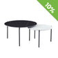 Klub sto CT 6014 Set, Crna i bela keramička ploča /Crne metalne noge 800x450+60x400mm