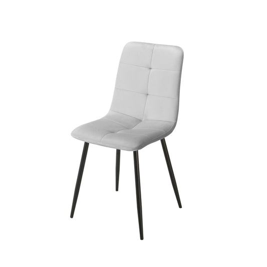 Trpezarijska stolica 1225 Siva/Metalne crne noge 425x390x920mm