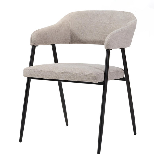 Trpezarijska stolica 2208 Bež/Crne metalne noge 550x575x770 mm