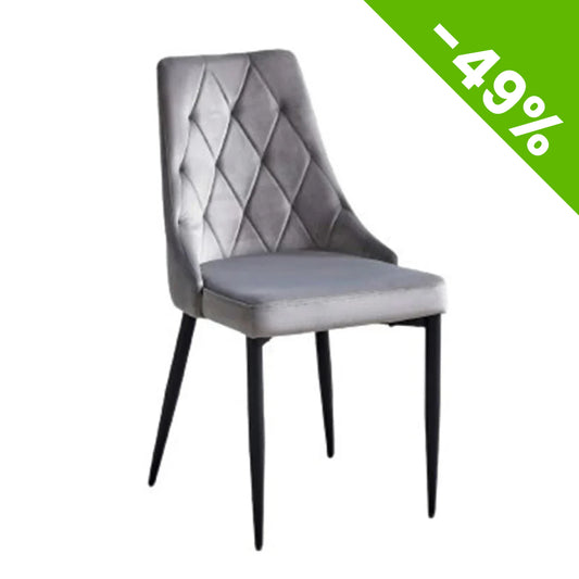 Trpezarijska stolica Bastia Tamno siva/Metalne crne noge 455x440x895mm