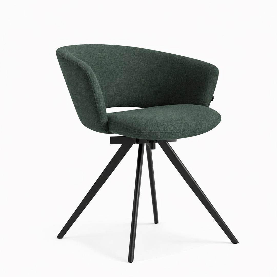 Trpezarijska stolica Coco Zelena Crne noge 660x620x820mm