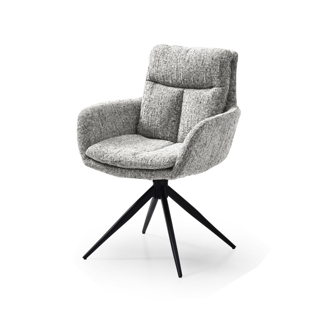 Trpezarijska stolica France (siva) Crne Metalne noge 580x630x900cm