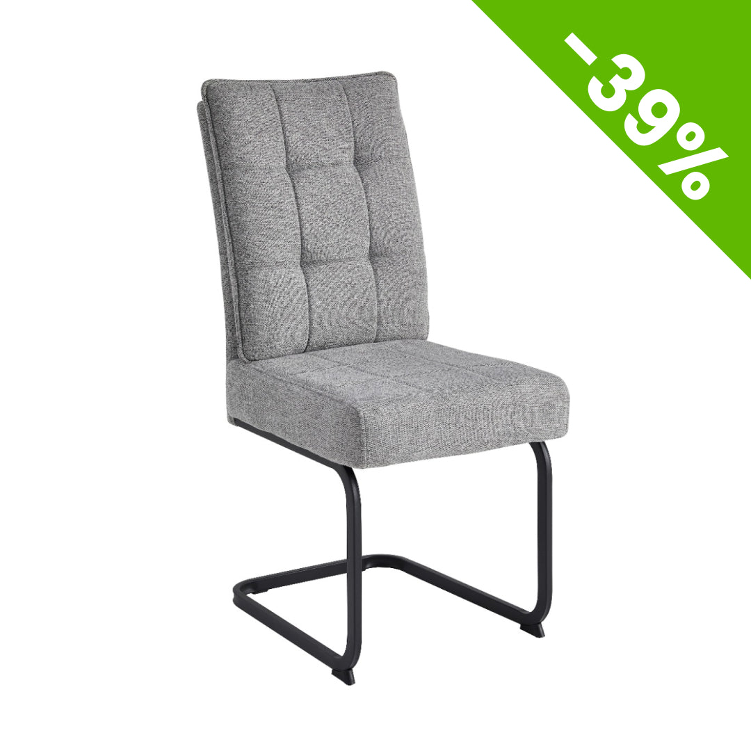 Trpezarijska stolica Molde Siva/Crne metalne noge 575x455x850