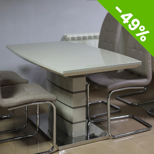 Trpezarijski sto DT122 Medijapan cappuccino vis.sjaj 1400(1800)x800x750 mm