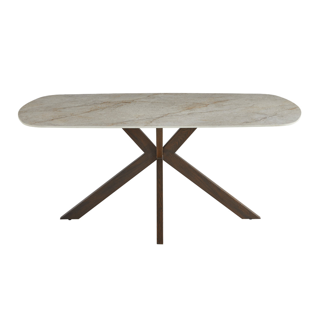 Trpezarijski sto 2329 Bez keramicka ploca, sjaj/Metalne braon noge 1800x900x750