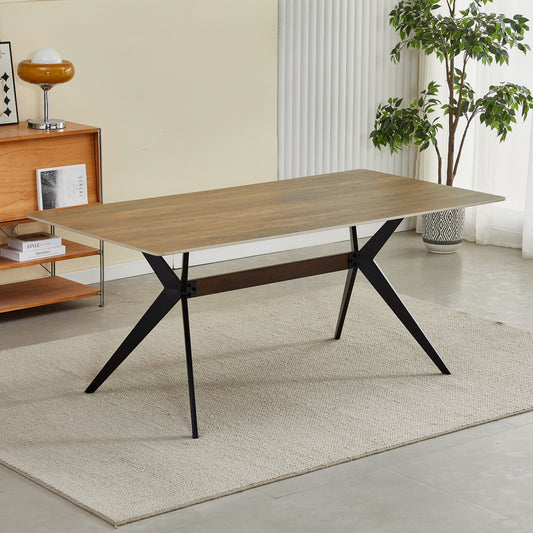 Trpezarijski sto 2476 Hrast keramicka ploca/Crne metalne noge 160