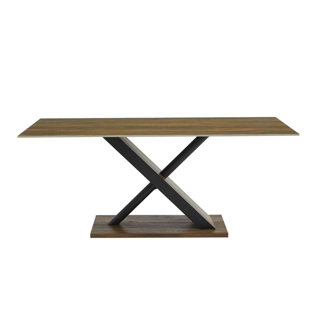 Trpezarijski sto 2477 Hrast keramicka ploca/Crne metalne noge 180